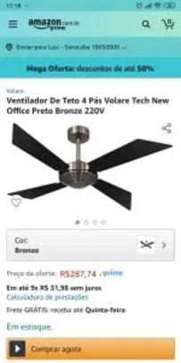 [PRIME] Ventilador de teto Volare tech new office