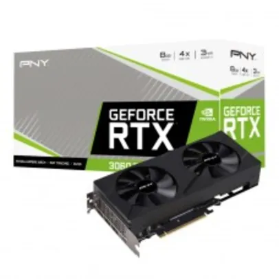 PLACA DE VÍDEO PNY NVIDIA GEFORCE RTX 3060 TI VERTO DUAL FAN, LHR, 8GB, GDDR6X, DLSS, RAY TRACING