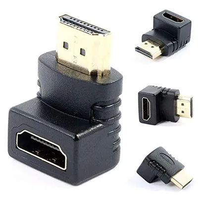 [PRIME] Adaptador Plug HDMI Macho para HDMI Fêmea em L 90 Graus