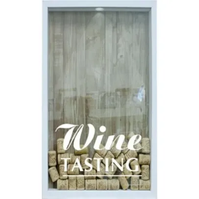 Quadro Porta Rolhas de Vinho Wine Tasting 17x27x4cm Branco - Kapos por R$ 12