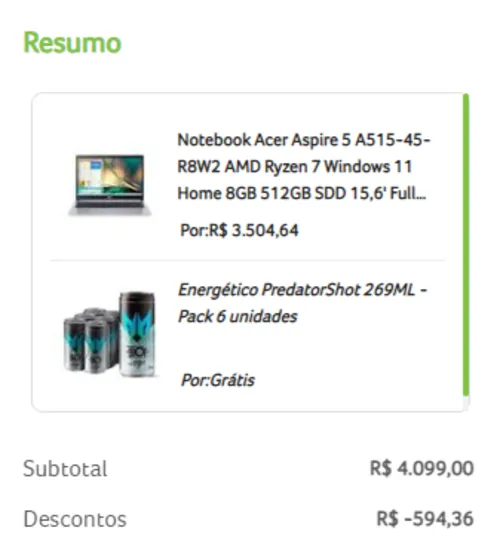 Imagem na descrição da promoção