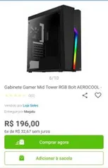 Gabinete Mid Tower RGB Bolt AEROCOOL | R$196