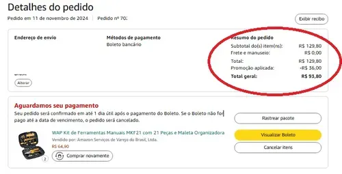 Imagem na descrição da promoção