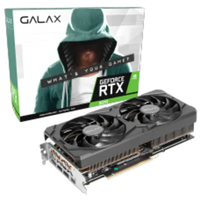 Placa de Vídeo Galax, GeForce RTX 3070 (1-Click OC), LHR, 8GB, GDDR6, DLSS, Ray Tracing, 37NSL6MD2KCH