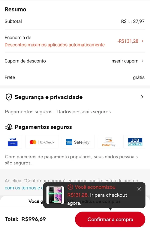 Imagem na descrição da promoção