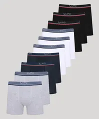 Kit de 10 Cuecas Masculinas Lupo Boxer Multicor P