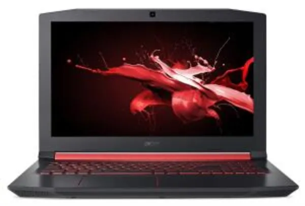 Notebook Gamer Acer Aspire Nitro 5 i7-8750H Memória RAM de 16GB SSD de 128GB + HD de 1TB GeForce® GTX 1050Ti  Tela de 15.6” Full HD - R$4224