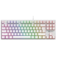 Teclado Mecânico Gamer Ninja Leap Pudim, Switch Blue, Rainbow, ABNT2, White