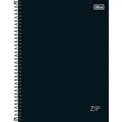 [PRIME] Caderno Espiral Capa Dura Universitário 10 Matérias Zip Preto 160 Folhas, Tilibra | R$8