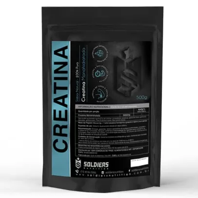 Creatina Monohidratada 500g - 100% Pura Importada - Soldiers Nutrition