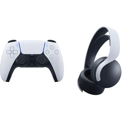 Controle Dualsense Playstation 5 + Headset Sem Fio Playstation 5 (PIX)