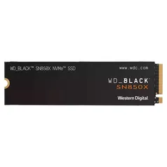 SSD WD Black SN850X Gaming Storage 1TB, M.2 2280 PCIe GEN4X4, NVMe, Leitura: 7300 MB/s e Gravação