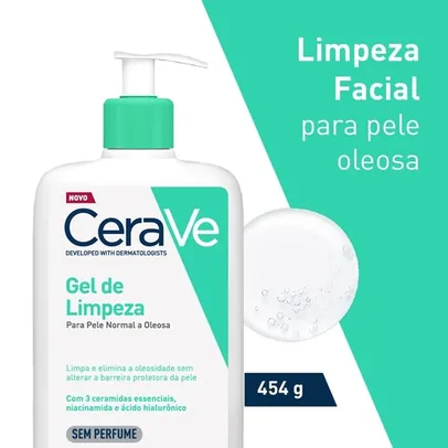 [Com AME R$29]Gel De Limpeza Facial Para Pele Oleosa Cerave 454g