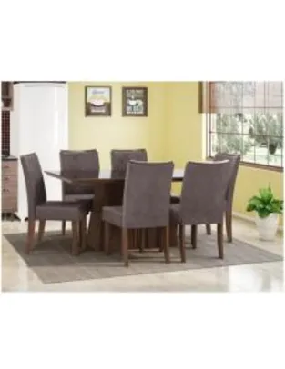 [R$1659 com MagaluPay] Mesa de Jantar com 6 Cadeiras Retangular - R$2099