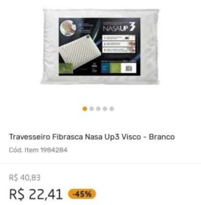 Travesseiro Fibrasca Nasa Up3 Visco - R$22