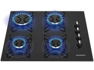 Cooktop 4 Bocas Mondial a Gás GLP Preto - CTG-01