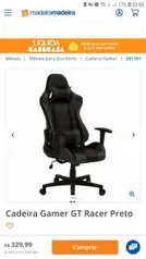 Cadeira Gamer GT Racer Preto | R$329