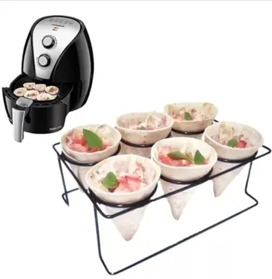 ConeFácil- Suporte Cone Massa Wrap- Rap10- Pastel- Acessório Air Fryer, Forno Eléctrico, Convencional, Fritadeira de Ar