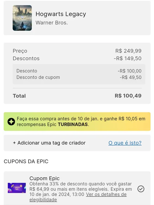 Imagem na descrição da promoção