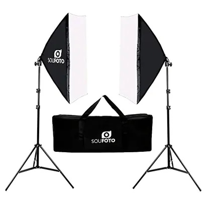 Kit de Iluminação Duplo com Softbox 50x70cm, Tripé de 2m e Bolsa Transporte Sou Foto para Estúdio Fotográfico