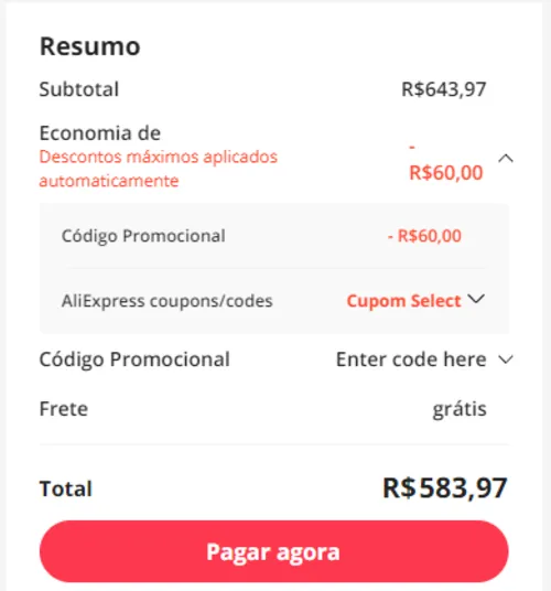 Imagem na descrição da promoção