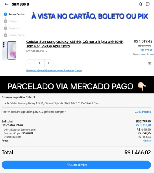 Imagem na descrição da promoção