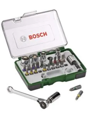 [PRIME] Set de Bits e Soquetes Bosch 27 Peças, Cinza | R$94