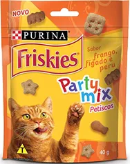 NESTLÉ PURINA FRISKIES Party Mix Petisco para Gatos Adultos Frango, Fígado e Peru 40g