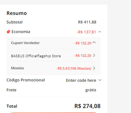 Imagem na descrição da promoção