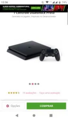 Console Sony PlayStation 4 Slim 500GB + 1 Controle Dualshock Preto - R$1.420