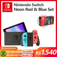 Nintendo Switch Neon Azul e Vermelho Joy‑Con 6.2"