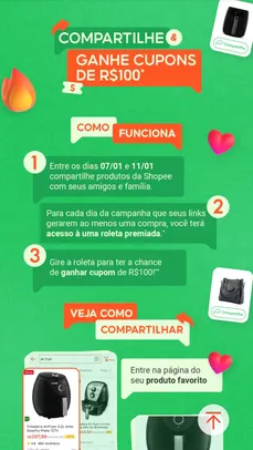 Compartilhe & Ganhe Cupons Shopee