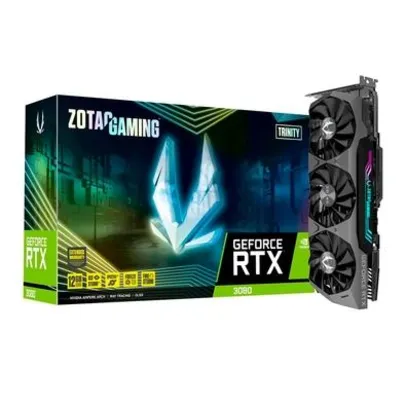 Placa de Vídeo Zotac Gaming NVIDIA GeForce RTX 3080 Trinity, 12GB GDDR6X, LHR, RGB, DLSS, Ray Tracing - ZT-A30820D-10PLHR