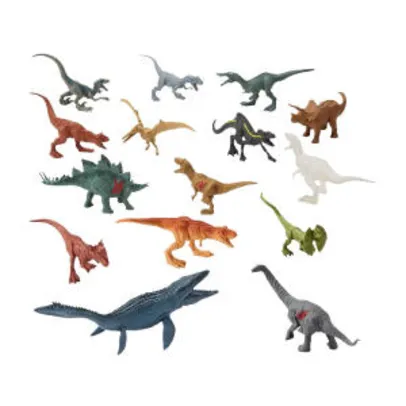 Conjunto com 15 Dinossauros Jurassic World Mattel - R$114