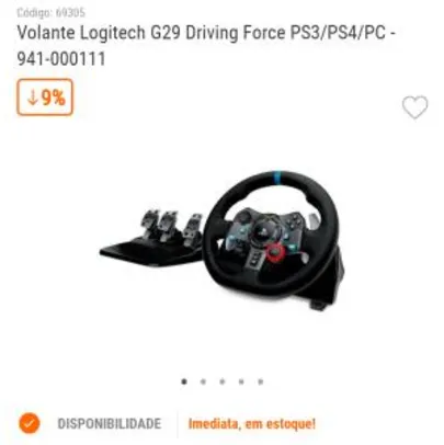 Volante Logitech G29 Driving Force PS3/PS4/PC - 941-000111