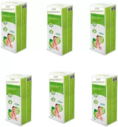 Kit 12 Pacotes de Algodão Quadrado BellaCotton Maxi Baby c/100 Unidades -