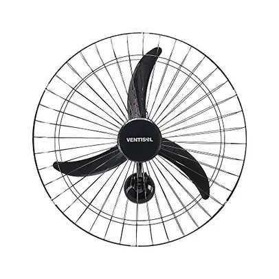 Ventilador de Parede Oscilante, 3 Pás Premium, Preto, 60cm, 220v, Ventisol