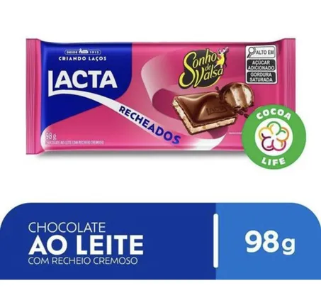 [Regional] Barra de Chocolate ao Leite Lacta com Recheio Sonho de Valsa 98ga