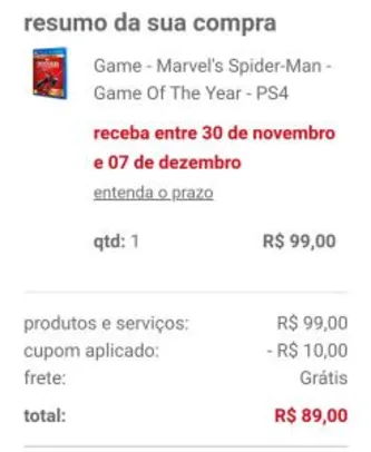 Marvel's Spider-Man - Game Of The Year - PS4 R$89