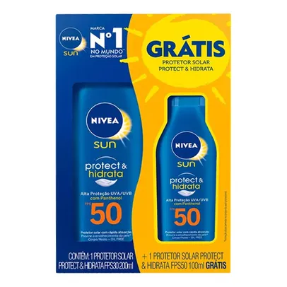 3 Unidades Kit Protetor Solar Corporal Nivea FPS50 200ml + FPS50 100ml