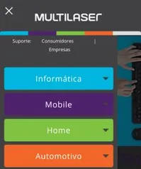 20% em todo site Multilaser