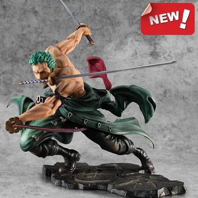 (Taxa Inclusa) Roronoa Zoro Anime Statue Action Figure, Trois Lames, Sa-maximum, Manga Anime