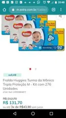 Fralda Huggies Turma da Mônica Tripla Proteção M - Kit com 276 Unidades.