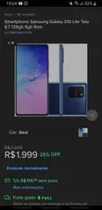 [APP] Smartphone Samsung Galaxy S10 Lite Tela 6.7 128gb | R$1999