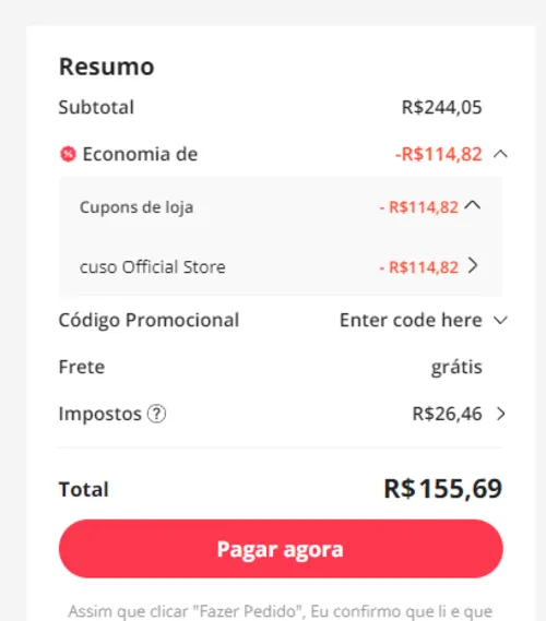 Imagem na descrição da promoção