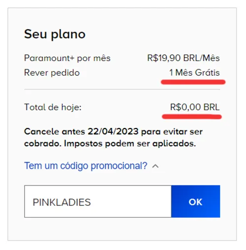 Imagen na descrição da promoção