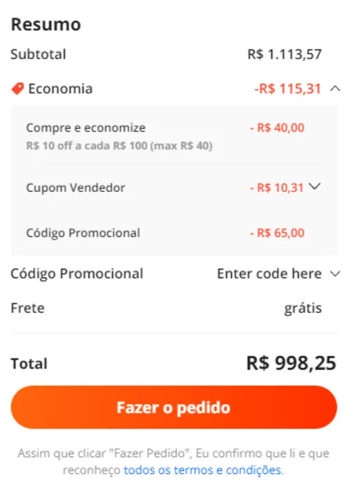 Imagem na descrição da promoção