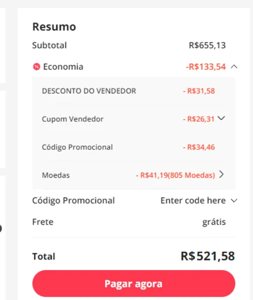 Imagem na descrição da promoção