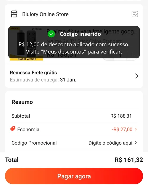 Imagem na descrição da promoção