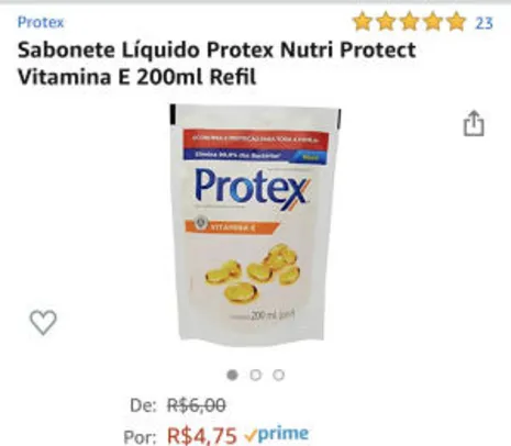 [Prime] Sabonete Líquido Protex Nutri Protect Vitamina E 200ml Refil